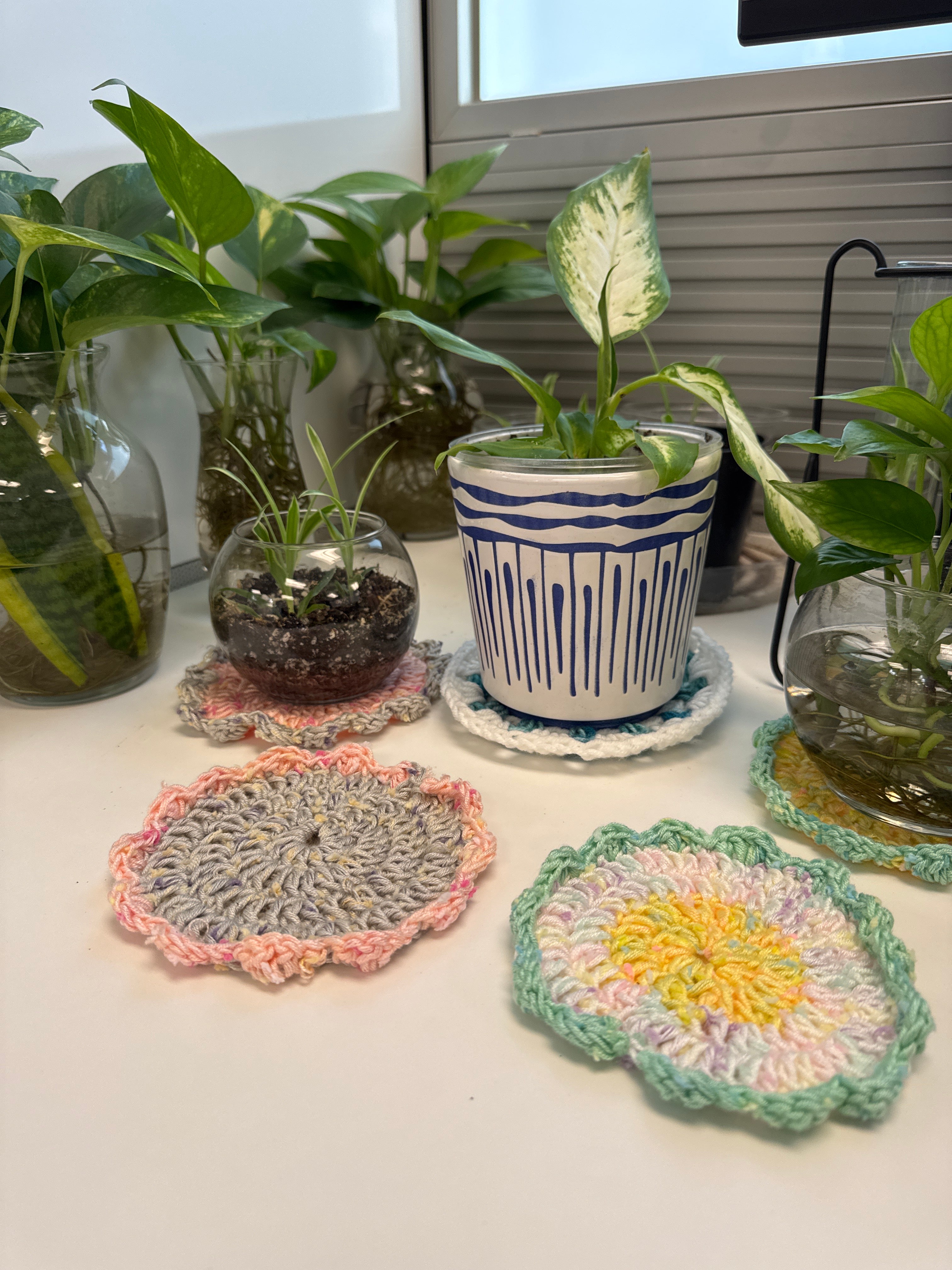 Handmade Crochet Coaster & Plant Mat