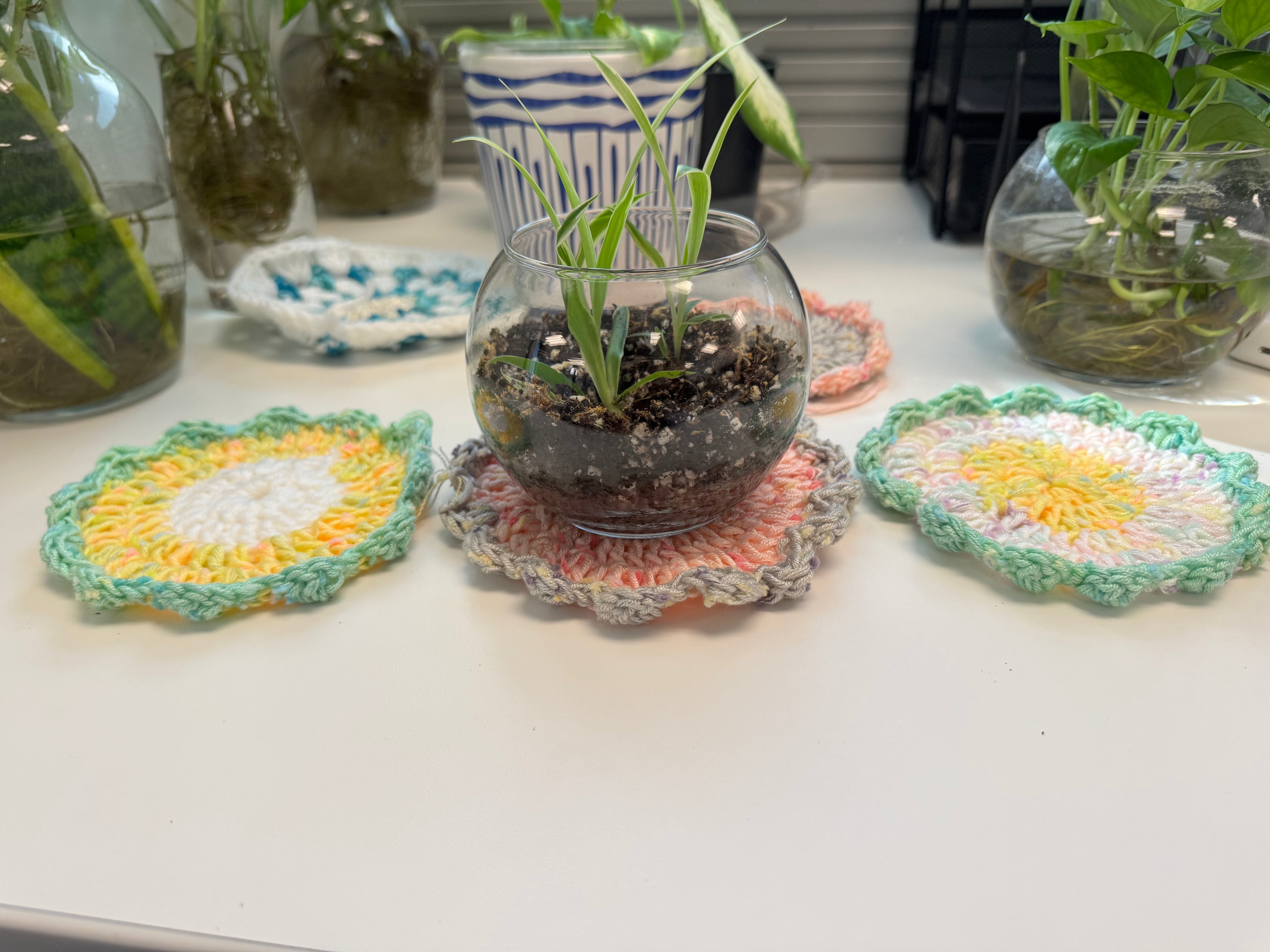 Handmade Crochet Coaster & Plant Mat